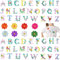 FAURAPMNG 60 Pieces Chenille Iron on Letter Patches, A-Z Flower Alphabet Embroidered Patches Include 52 Sew Iron on Letter Patches and 8 Flower Patches for Backpacks Hats Shirts Jackets Clothing