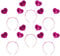 Goldschmidt JGA Set Haarreifen mit Herzchen-Fühlern | Junggesellinnen Herz Haarschmuck | Hochzeit Team Braut (6 Haarreifen pink)