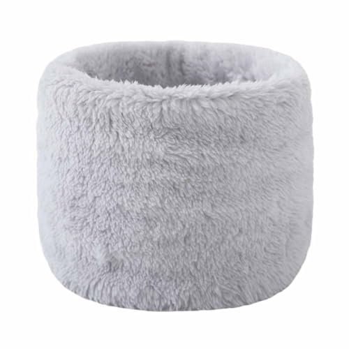 SHTGOI Plüsch Schlauchschal Dick Winterschal mit Fleece Unisex Nackenwärmer Breite Gehörschutz Halsschlauch Flauschig Loop Schal Rundschal für Männer und Frauen im Winter zu verhindern Hellgrau