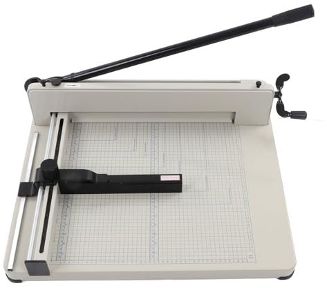 HURRISE Papierschneider, Papierschneider, präzises Schneiden mit Sicherheitsschutz, 15 Blatt Kapazität, A3 Stapelpapierschneider, robuste Metallbasis für Karton