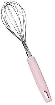 MRTURK Batidor de 1 pieza de acero inoxidable, herramientas para hornear de cocina, batidor de crema, batidor de mano, batidor de globo batidor de mantequilla de crema (azul, rosa) (Color: rosa)