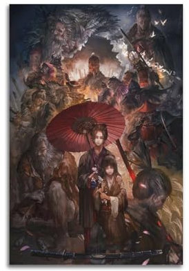 Game Sekiro Charakter-Poster, dekoratives Gemälde, Leinwand-Wandposter und Kunstdruck, modernes Familienschlafzimmer-Dekor-Poster, 20 x 30 cm