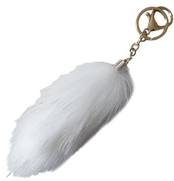 MULAIDI Fuchsschwanz-Schlüsselanhänger, modischer Fuchs-Fellschwanz-Schlüsselanhänger, hängende Ornamente, Taschenanhänger, Auto-Schlüsselanhänger, Handtaschen-Dekorationen für Frauen und Mädchen,