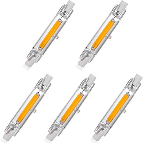 Aoxdi 5 Stück LED Glühbirnen 5W, Warmweiß, 78mm COB Lampen R7S LED Leuchtmittel, AC220-240V