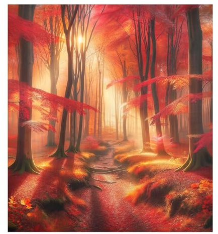 Calcomanías magnéticas de vinilo para lavavajillas, diseño de camino de arce rojo, decoración del hogar, cocina, 26 x 23 pulgadas