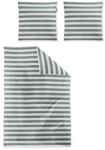 Irisette Mako-Satin Bettwäsche Wave 8559 salbei, 1 Bettbezug 155 x 220 cm + 1 Kissenbezug 80 x 80 cm