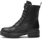 Zhabtuc Botines de combate con cremallera lateral con cordones para mujer, botas de combate de tacón bajo grueso y botas de plataforma, 36-42 EU, Negro , 39 EU