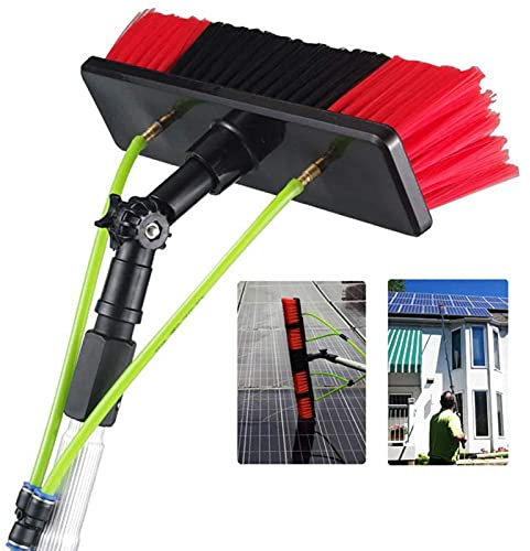 MGHRUE 5-10M Window Cleaning Pole, Window Cleaner Kit, Water/Hose Fed Pole, Window Cleaning Brush Equipment, Cleaning Photovoltaic And Solar Panels, 30/50Cm Brush Head,Width: 30cm,9M