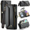 FONREST Leather Purse Bag Case for Samsung Galaxy A32 5G, Magnetic Flip Wallet Cover with Kickstand RFID Blocking Card Holders Cash Slot Zipper Pocket Crossbody Lanyard Wrist Strap (Black)