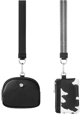 Vulkitty Schlüsselanhänger-Geldbörse, Armband-Geldbörse für Damen, Armband mit Reißverschluss und Zwei Taschen, kleine tragbare Geldbörse mit Schlüsselanhänger, Kartenhalter mit Reißverschluss