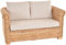Krines Home Wohnzimmer-Sofa Nizza aus echtem, ungeschältem Rattan / 2-Sitzer Lounge-Sofa mit Polster (Hell Natur, Zweisitzer)