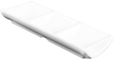 Ciieeo 3-Compartment Sauce Dipping Tray Practical Snack Sauce Dish White Condiments Platters Appetizer Serving Dish Ideal for Parties Snacks and Condiments 18X8cm