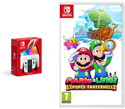 Nintendo Console Switch (modèle OLED) blanche & Mario & Luigi : L'épopée fraternelle