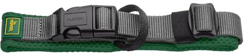 HUNTER Halsband Maldon, Farbe: grün, atmungsaktives Mesh, Robustes Nylon, lautlos & allergikerfreundlich, Zugentlastung, integriertes Adresslabel, besonders leicht, Größe: S