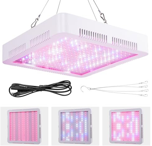 papasbox Grow Lampe LED Pflanzenlampe Vollspektrum | 100W LED Wachstumslicht 240 LEDs Grow Light | Wachstumslampe für Pflanzen Zimmerpflanzen Gemüse Blume