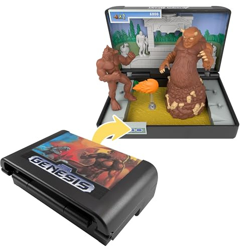 Console Heroes Altered Beast Retro Collectible Diorama – Mini Werewolf & Aggar Figures with Graveyard Boss Scene – SEGA Genesis Cartridge Collectible