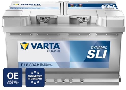 VARTA Automotive DYNAMIC SLI (F16) 12V 80Ah 740A - Nassbatterie KFZ mit Standardausstattung & ohne Start-Stopp System - Starterbatterie für einfachen Energiebedarf - Bleisäurebatterie wartungsfrei