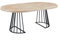 Meztil, Mesa de Comedor Redonda Extensible, Mesa 2 Tramos, Acabado en Roble y Negro, Medidas: 120-160-200 cm (Largo) x 120 cm (Ancho) x 76 cm (Alto)