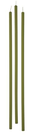 Set da 12 candele stelo diametro 0,9 cm altezza 37 cm - Colore Verde Muschio - Durata 3 ore - Cereria Di Giorgio