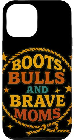 Rodeo-Kunst mit Stierstiefeln und mutigen Müttern, Illustration Hülle für iPhone 12 Pro Max