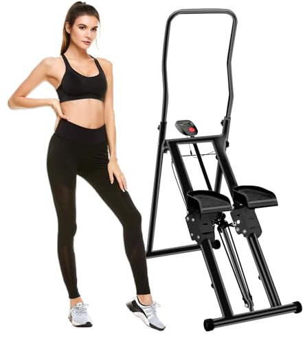 Escalador de escaleras para ejercicio de gimnasio en casa, máquina escaladora vertical para entrenamiento de cuerpo completo, máquina de paso plegable compacta con rango de escalones extendido