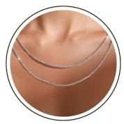 Chihayafuji 925 Silber Kette für Damen Silberkette Gold Halskette Anhänger Wasserfest Layered Lange Mode Doppellagig Choker Zirkonia Ketten Schmuck Geschenke Frauen