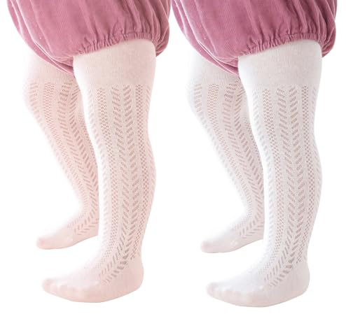 Miipat 2 Paia Collant per Bambine, Calze Collant Ajourés Scavato Bambini Elastiche per la Festa Scuola Danza
