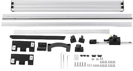 Table Saw Fence Set, Aluminum Alloy Rip Fence with Fine Adjustment Knob, 800mm or 1000mm Precision Guide for Electric Circular Saw Woodworking (800mm Electric Circular Saw Backer)