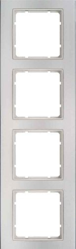 Hager B3 – Rahmen 4 Elemente Aluminium weiß Polar