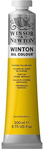 Winsor & Newton 1437149 Winton, feine hochwertige Ölfarbe - 200ml Tube mit gleichmäßiger Konsistenz, Lichtbeständig, hohe Deckkraft, Reich an Farbpigmenten - Chrom Gelb Farbton