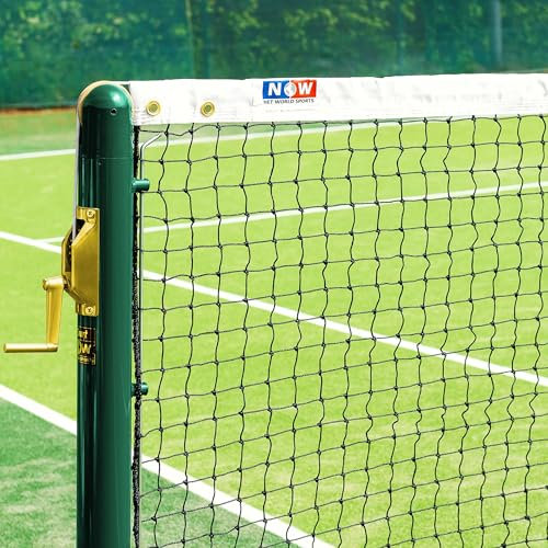 Vermont 42ft Doubles Tennis Net | 2mm Twisted HDPE Netting with Quad-Stitched Vinyl Headband – Rot-Proof & UV-Treated – ITF Regulation Net for Tennis Courts (Loop & Pin)