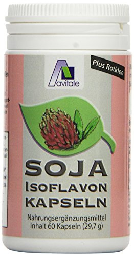 Avitale Soja Isoflavon plus Rotklee + Vitamin E, 60 Kapseln | Mit Rotkleeblütenextrakt, Sojabohnenextrakt und Vitamin E - trägt dazu bei, die Zellen vor oxidativem Stress zu schützen