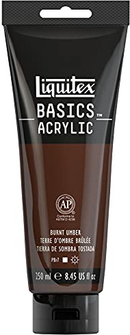 Liquitex BASICS Acrylic Paint, 8.5-oz Tube, Burnt Umber