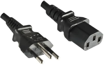 DINIC Stromkabel Netzkabel Brasilien Typ N auf Kaltgerätestecker C13 (1,80m, schwarz)