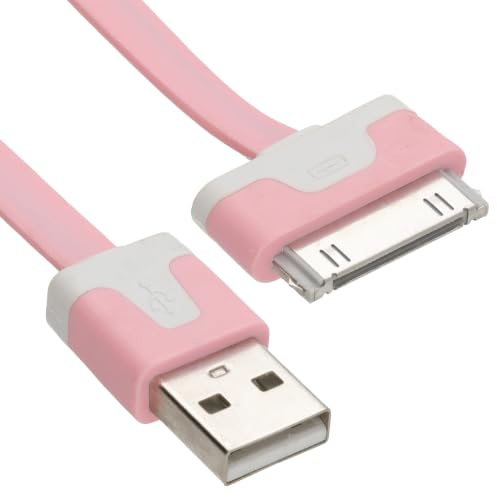 kenable 30 Pin Data & Charging USB Flat Cable Pink 3m Long [3 metres]