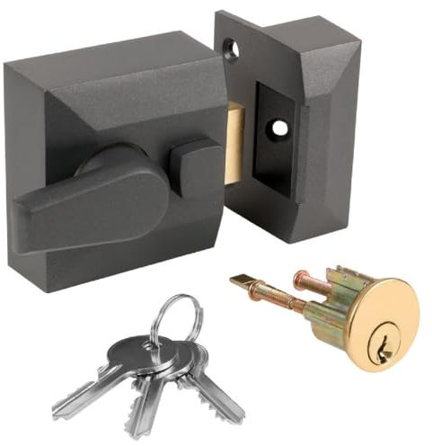 Double Locking Night Latch Narrow, Deadlock Yale Type Cylinder (1206GV)