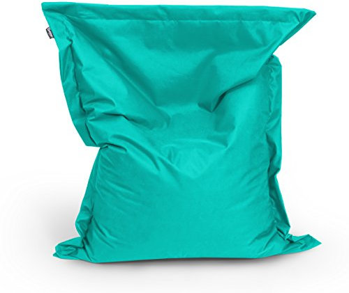 BuBiBag Sitzsack - rechteckiges Bodenkissen - 145x100 cm in 32 versch. Farben - Beanbag für Indoor und Outdoor (türkis)