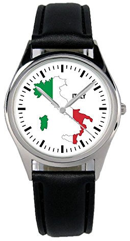 KIESENBERG Armbanduhr Italien Geschenk Artikel Idee Fan Damen Herren Unisex Analog Quartz Lederarmband Uhr 36mm Durchmesser B-1097