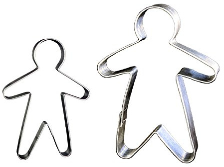 Lares Große Ausstecher/Ausstechformen Sets - Größe von 9&14cm - aus Weißblech - 2er Set Martinsmann (klein & groß) - Made in Germany