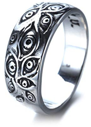 PAURO Herren Jahrgang Auge von Gott Ring Edelstahl Größe 54 (17.2)