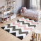 TAPISO Pinky Teppich Kurzflor Kinderteppich Kinderzimmer Rosa Weiß Schwarz Modern Geometrisch Zig Zag Streifen Spielteppich ÖKOTEX 200 x 300 cm