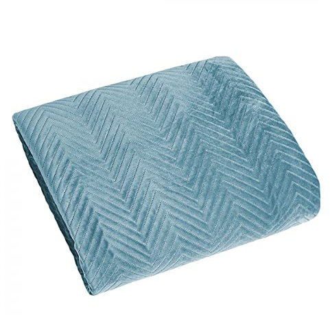Eurofirany Exklusive Decke Tagesdecke Glamour 200x220 170x210 Steppdecke Bettüberwurf Überwurf (Sofia Blau, 70 x 160 cm), Stoff