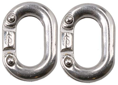 2 Pack Chain Connecting Link 5mm Marine Grade Stainless Steel Split Shackle