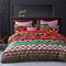 Nyescasa Boho Bettwäsche 135x200 cm 4teilig Indisch Rot Grün Bohemian Bettbezüge Premium Qualität Mikrofaser Bunt Geometrisches Muster Bettwäsche Set mit 2 Kissenbezüge 80x80 cm Reißverschluss