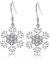 Deyanse Silber Ohrringe für Damen, 925 Sterling Silber Weihnachten Ohrhänger Ohrringe, Schneeflocke Haken Ohrhänger mit Weiß Zirkonia, Geschenk zum Weihnachten, Kommt mit Schmuck Geschenk Box