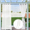 Clothink 2er Set Outdoor Vorhang Wetterfest Mit Ösen Transparent Sonnenschutz Winddicht Rostfrei mit Ösen für Terrasse Garten Balkon Familienhaushalte einfache Montage farbecht haltbar(132x245cm,Weiß)