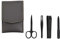 YIUIRUOI Professional Stainless Steel Manicure Pedicure Set - Set of 4 Nail Clipper Tools in Portable Leather Case for Home and Travel.