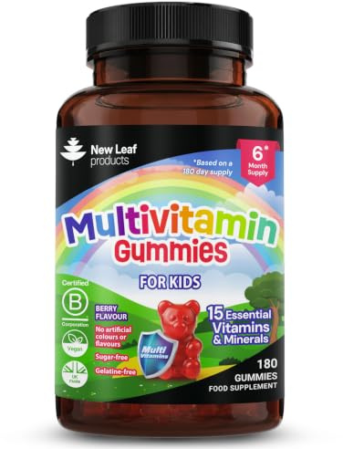 Multivitamins for Children Kids Multivitamin Gummies SIX Months + Zinc Vegan Essential Vitamins A, B3, B5, B6, B7, B9, B12, C, D3, E with Minerals, Gelatine-Free Multivits for Kids, GMP Chewable