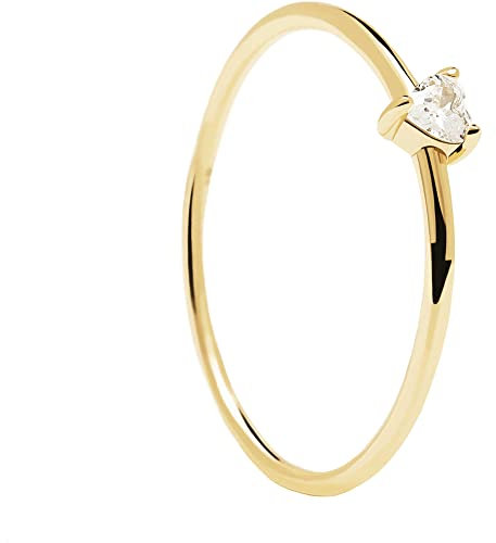 PdPaola Damen-Damenring 925er Silber Zirkonia 56 Gold, Weiß 32015027