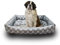 Grand Filippo Hundebett Wasserdicht - Hundebetten für Kleine und Große Hunde - Hunde Bett rutschfeste Unterseite - Hundekorb - Hundekörbchen 120x90x20 Blaue Pfote